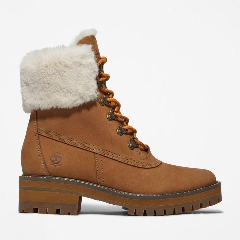 Brown Timberland Courmayeur Valley 6-Inch Waterproof Faux-Fur Winter Boots | 42109028