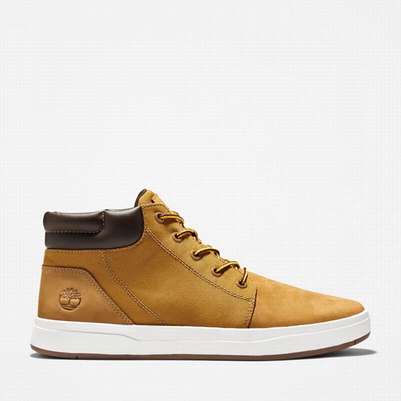 Brown Timberland Davis Square Leather/Fabric Chukka Boots | 39355801