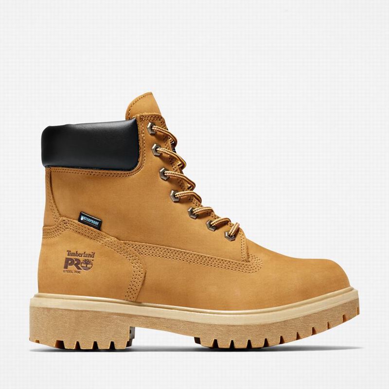 Brown Timberland Direct Attach 6" Steel Toe Waterproof Work Boots | 8357786