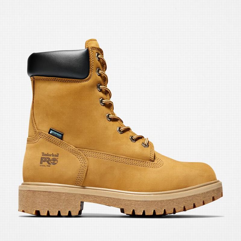Brown Timberland Direct Attach 8" Steel Toe Waterproof Work Boots | 89602032