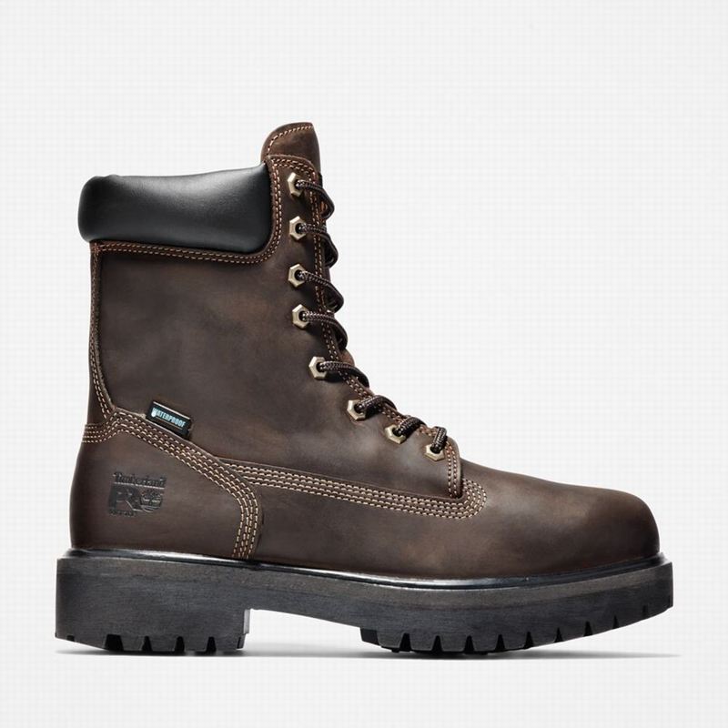 Brown Timberland Direct Attach 8" Waterproof Work Boots | 62599226