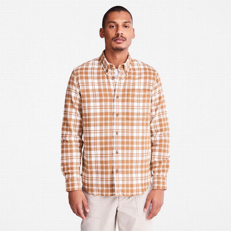 Brown Timberland Flannel Checked Shirts | 8538070