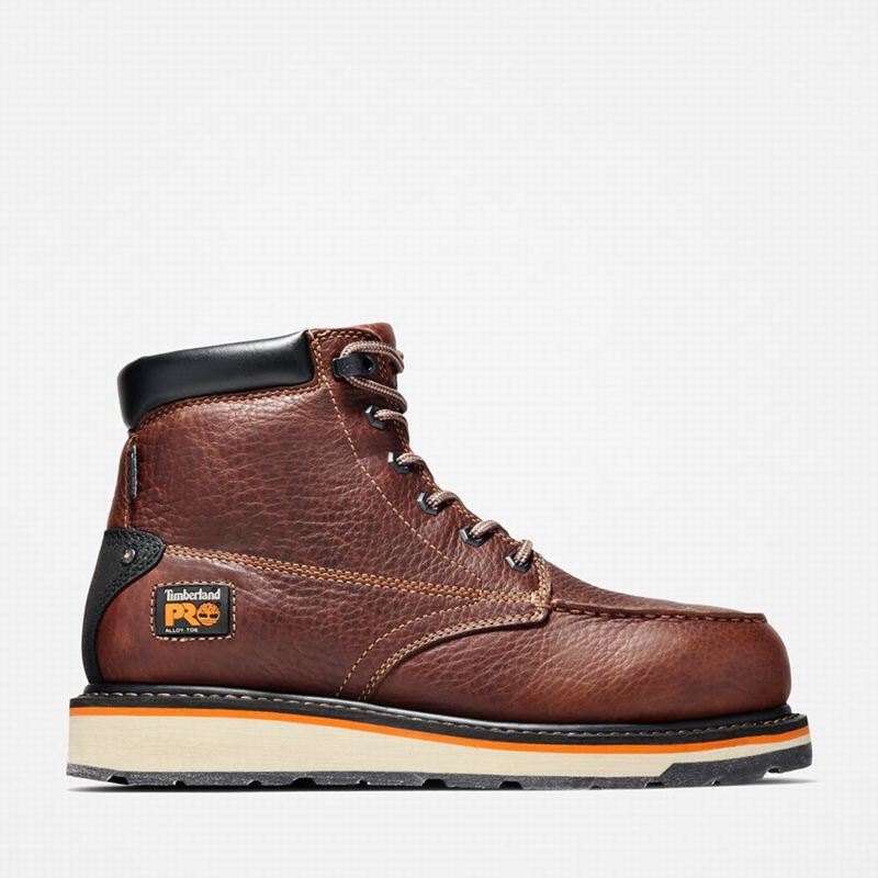 Brown Timberland Gridworks 6" Alloy Toe Waterproof Work Boots | 16872140