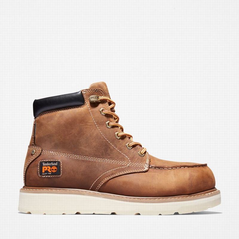 Brown Timberland Gridworks 6" Alloy Toe Waterproof Work Boots | 25798213