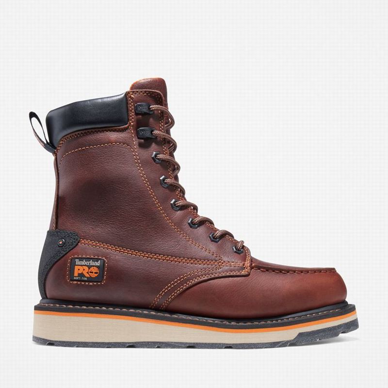 Brown Timberland Gridworks 8" Waterproof Work Boots | 87524830