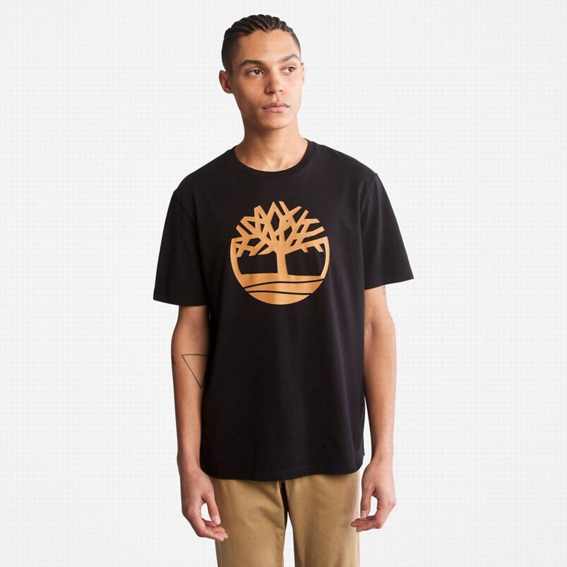 Brown Timberland Heavyweight Logo T-Shirts | 92253083