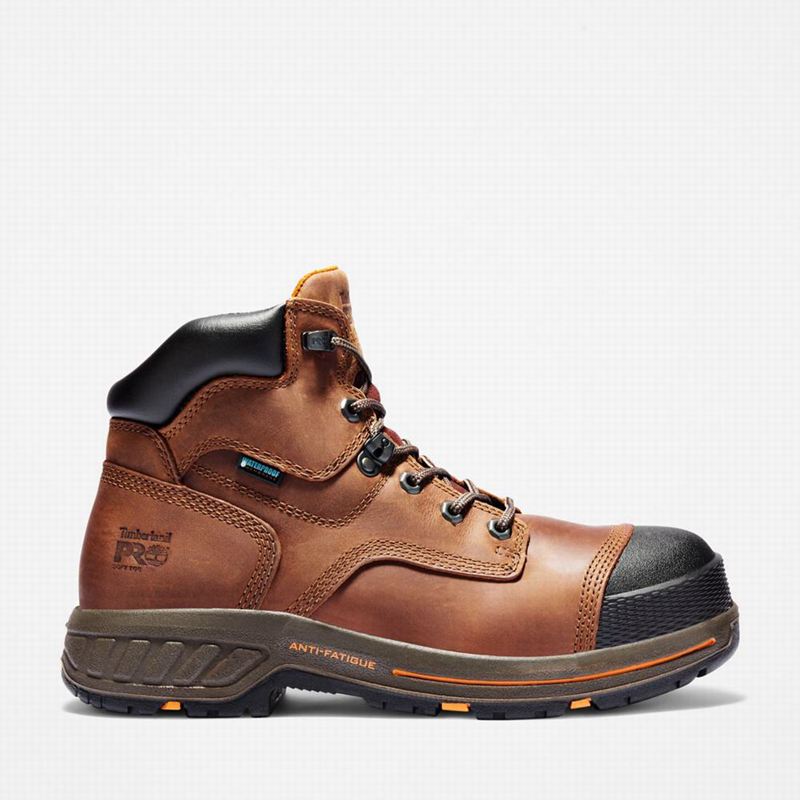 Brown Timberland Helix HD 6" Waterproof Work Boots | 50250721