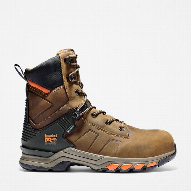 Brown Timberland Hypercharge 8" Composite Toe Waterproof Work Boots | 59429576
