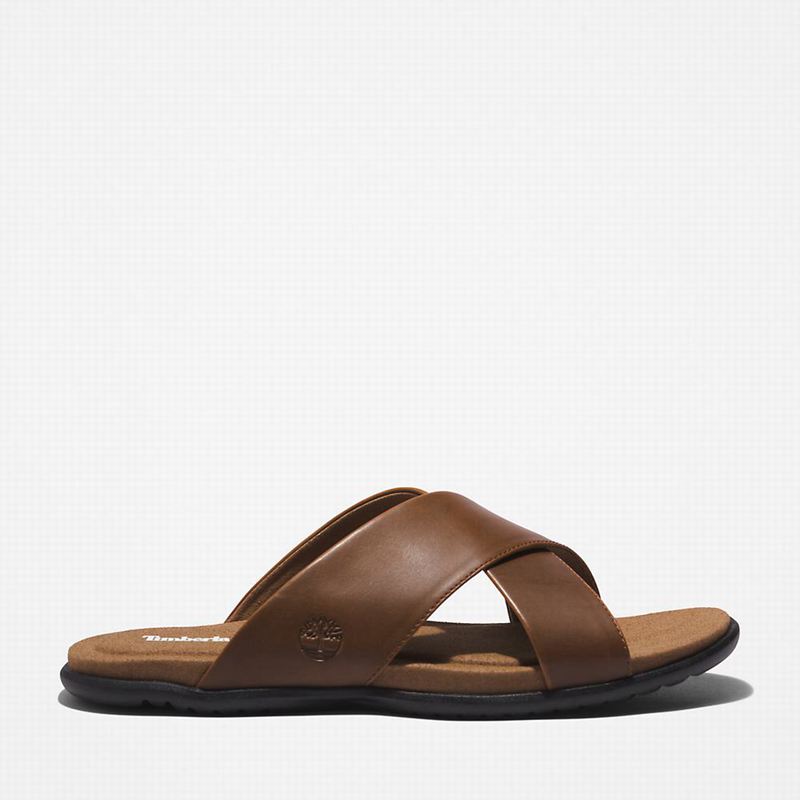 Brown Timberland Kesler Cove Cross-band Slides | 92637782