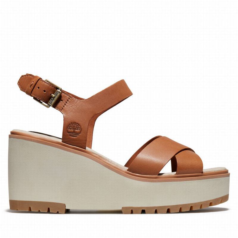 Brown Timberland Koralyn Wedge Wedge Sandals | 80393999