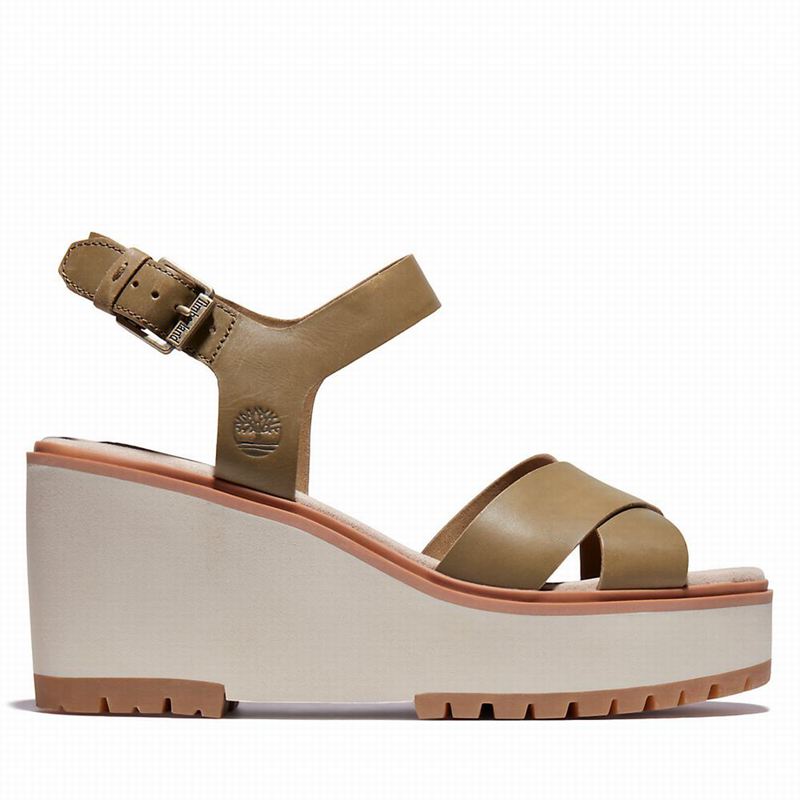 Brown Timberland Koralyn Wedge Wedge Sandals | 89596535