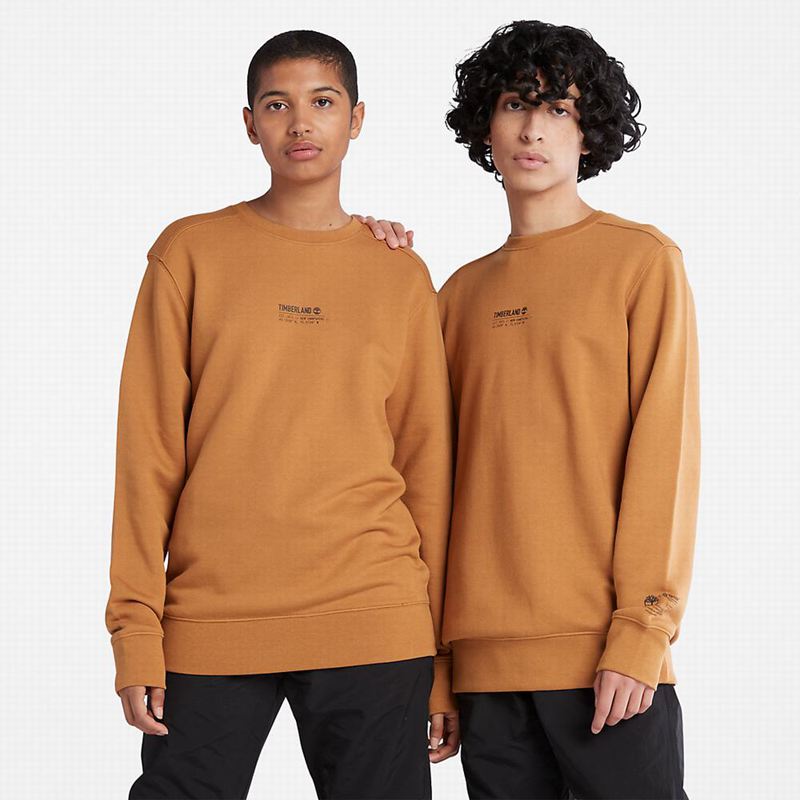 Brown Timberland Luxe Comfort Essentials Raglan Refibra Sweatshirts | 41736667