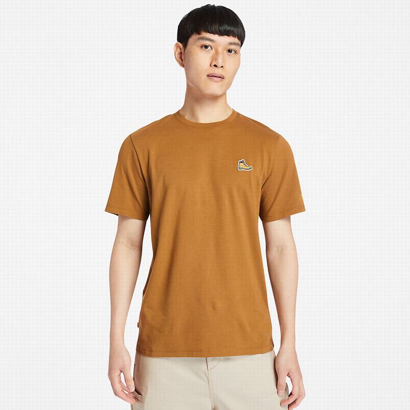 Brown Timberland Luxe Comfort Essentials Tencelx Refibra T-Shirts | 87266733