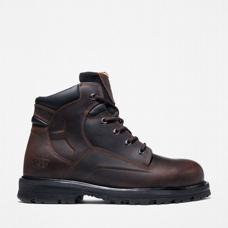 Brown Timberland Magnus 6" Steel Toe Work Boots | 63524018