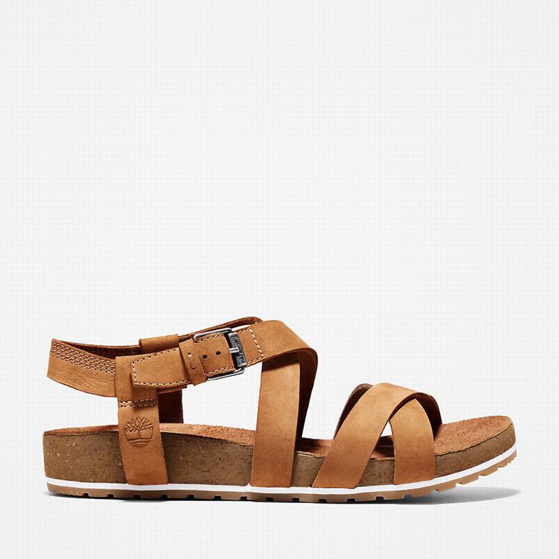 Brown Timberland Malibu Waves Ankle Strap Sandals | 35707160