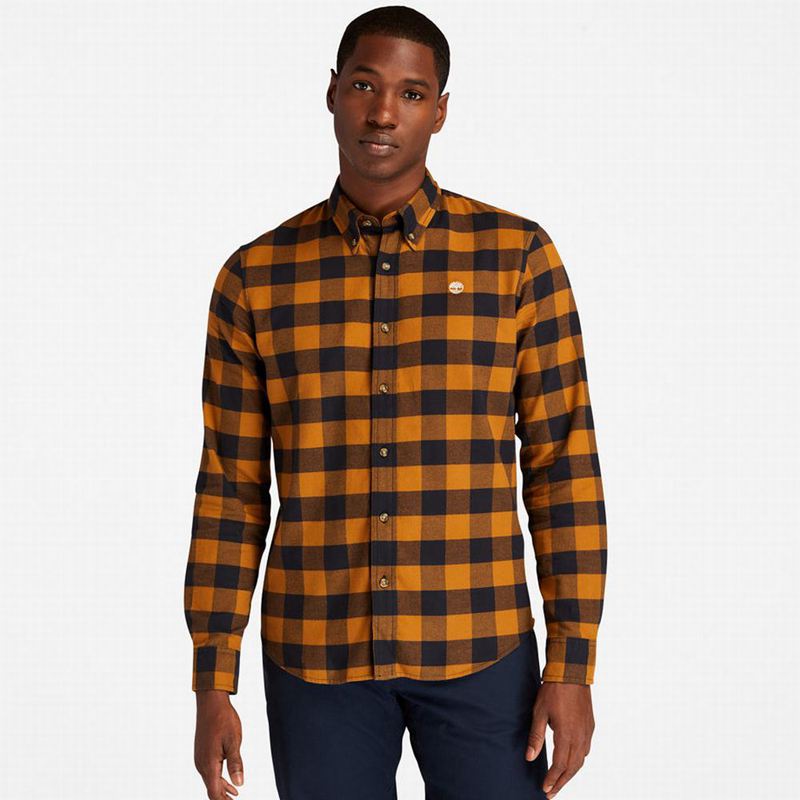 Brown Timberland Mascoma River Check Shirts | 16422303