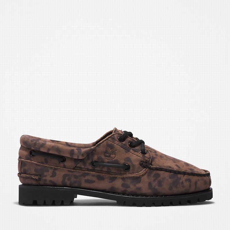 Brown Timberland Noreen 3-Eye Lug Handsewn Boat Shoes | 42396202