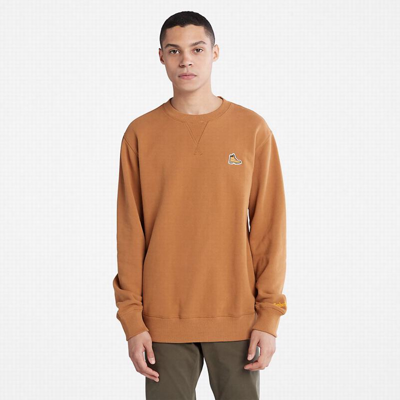 Brown Timberland Organic Cotton Boot Sweatshirts | 55269724