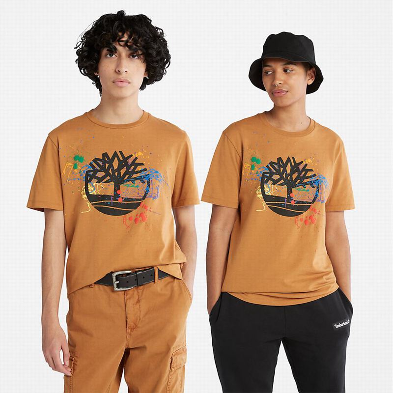Brown Timberland Outdoor Heritage Camo-Pocket T-Shirts | 17172166