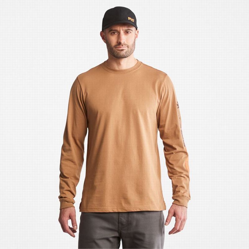 Brown Timberland PRO Base Plate Blended Short-Sleeve Long Sleeve | 64603437