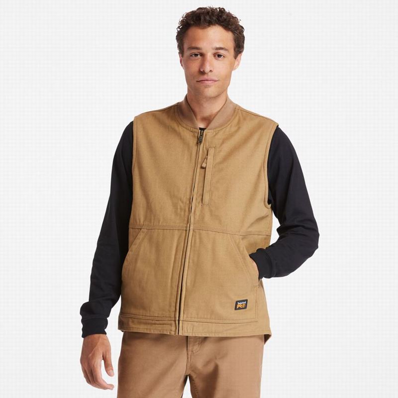 Brown Timberland PRO Gritman Lined Canvas Vest | 32083675