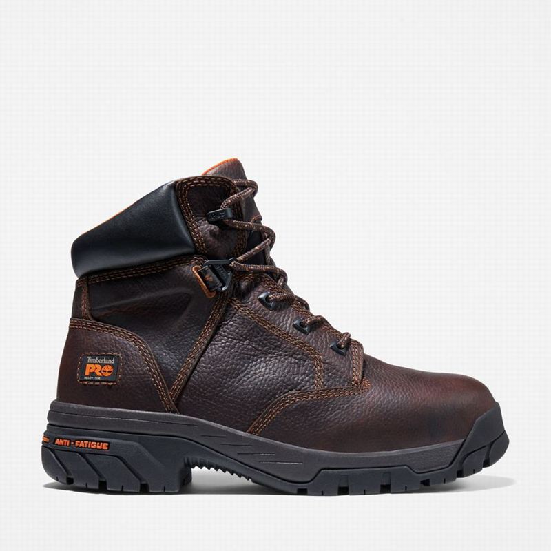 Brown Timberland PRO Helix 6" Alloy Toe Work Boots | 7310894