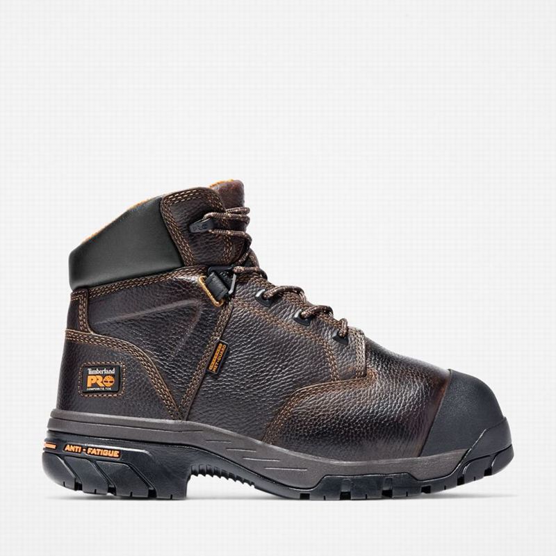 Brown Timberland PRO Helix Met Guard Composite Toe Work Boots | 49874850