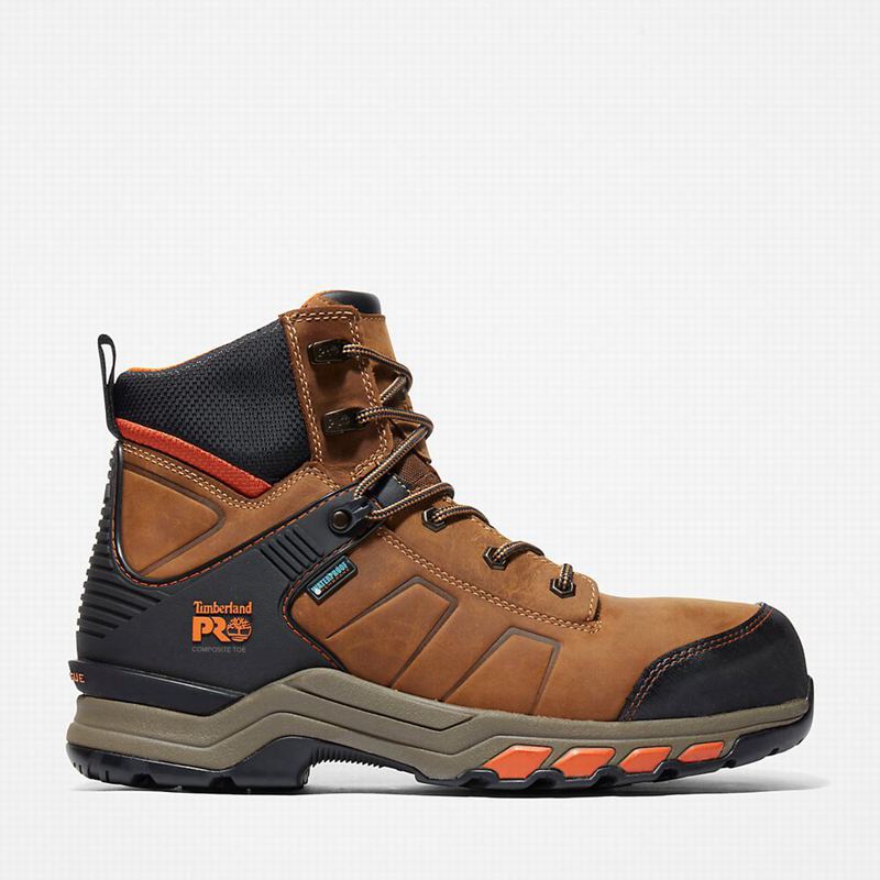 Brown Timberland PRO Hypercharge Composite Safety Toe Waterproof Work Boots | 60450130