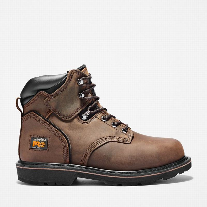 Brown Timberland Pit Boss 6" Steel Toe Work Boots | 66412296