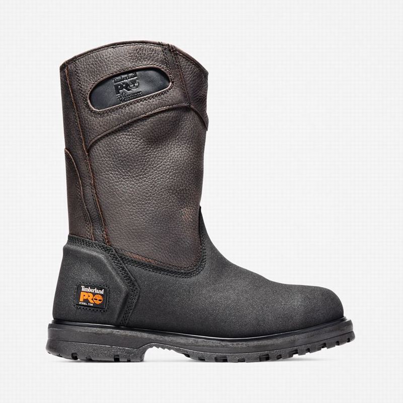 Brown Timberland PowerWelt Pull On Steel Toe Work Boots | 86851992