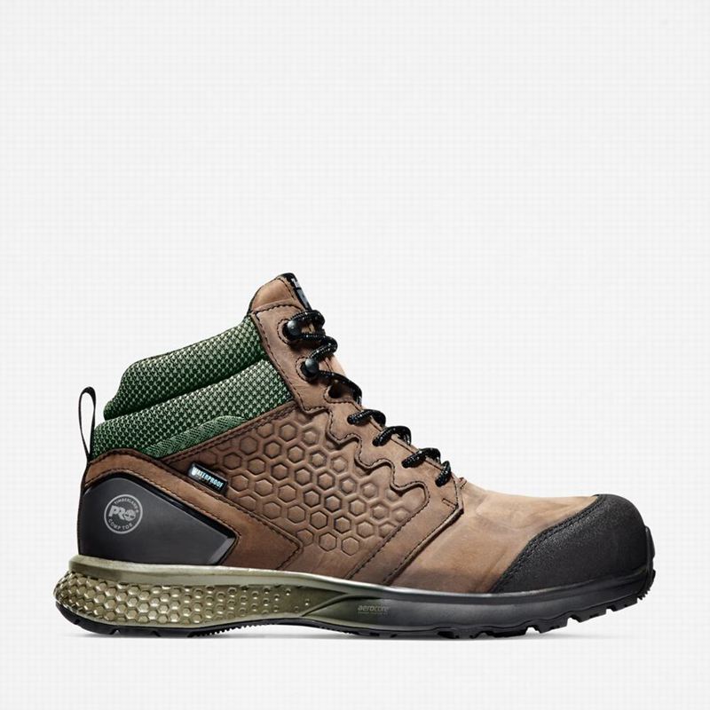 Brown Timberland Reaxion Composite Toe Waterproof Work Boots | 73738858