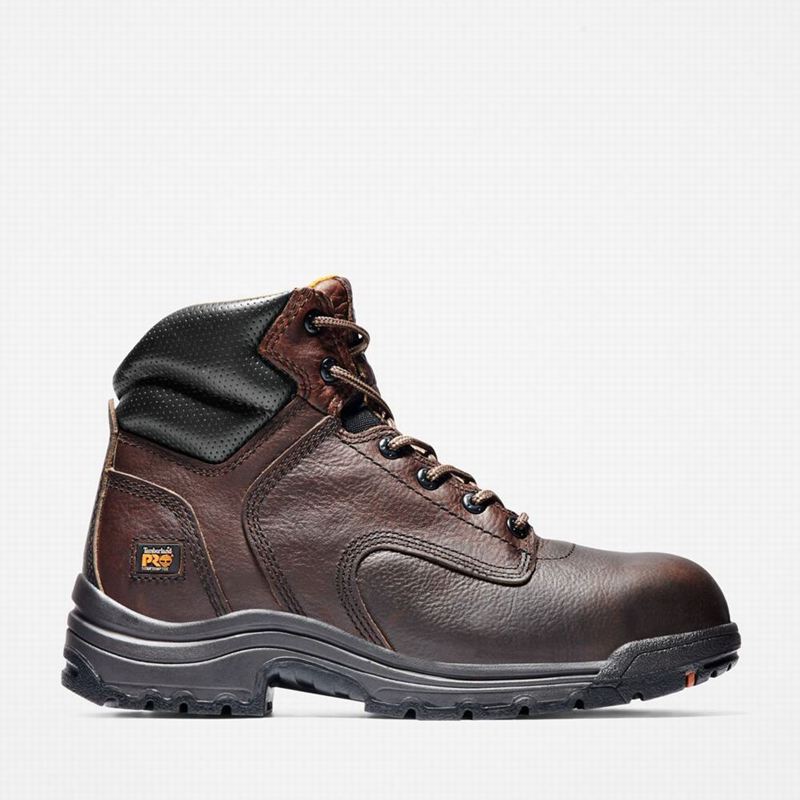 Brown Timberland TiTAN 6" Composite Toe Work Boots | 28150388
