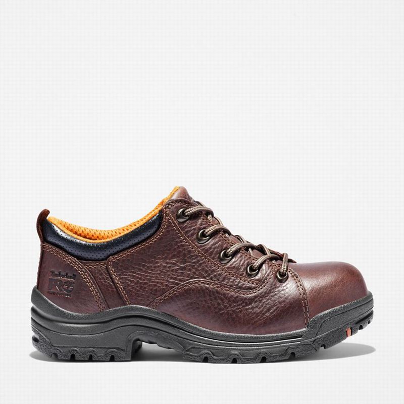 Brown Timberland TiTAN Casual Alloy Toe Work Shoes | 3115056