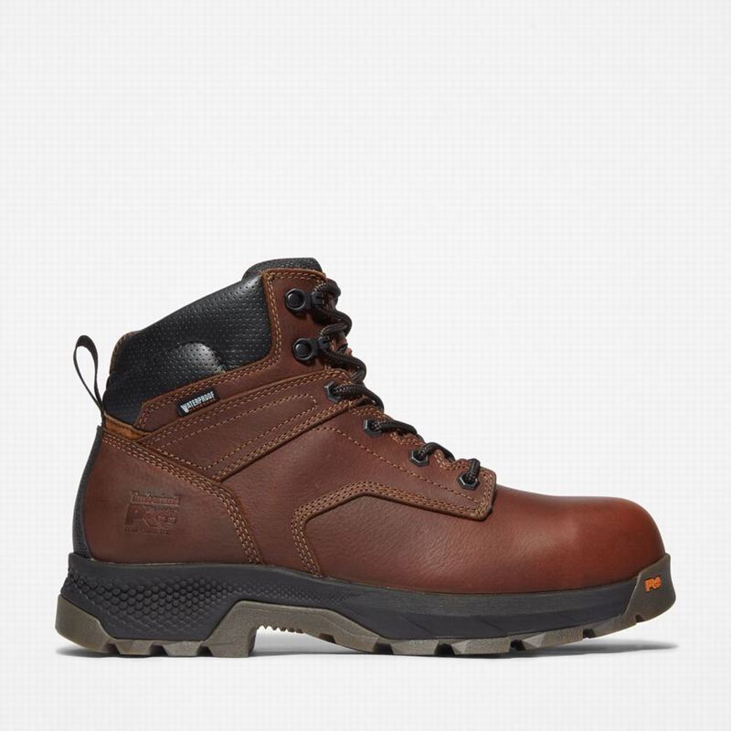 Brown Timberland TiTAN EV 6" Composite Toe Waterproof Work Boots | 38804373