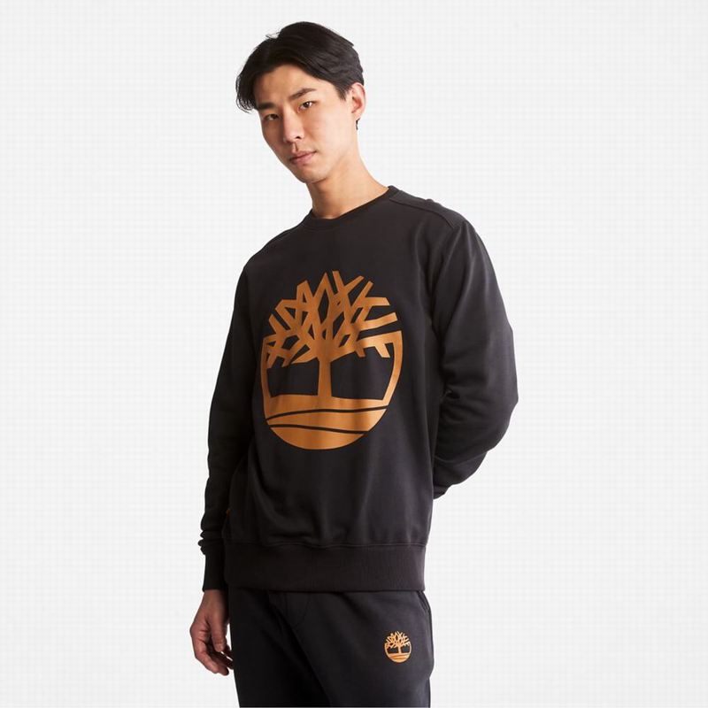 Brown Timberland Tree Logo Crewneck Sweatshirts | 32770314