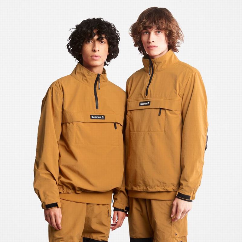 Brown Timberland Water-Resistant Pullover Windbreaker | 48146985