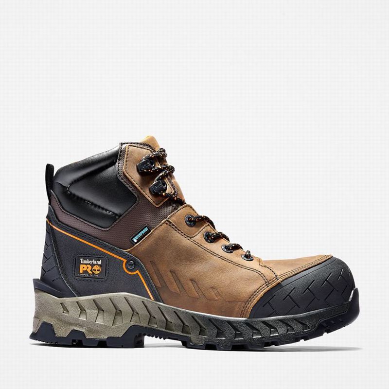 Brown Timberland Work Summit 6" Composite Toe Waterproof Work Boots | 42579333