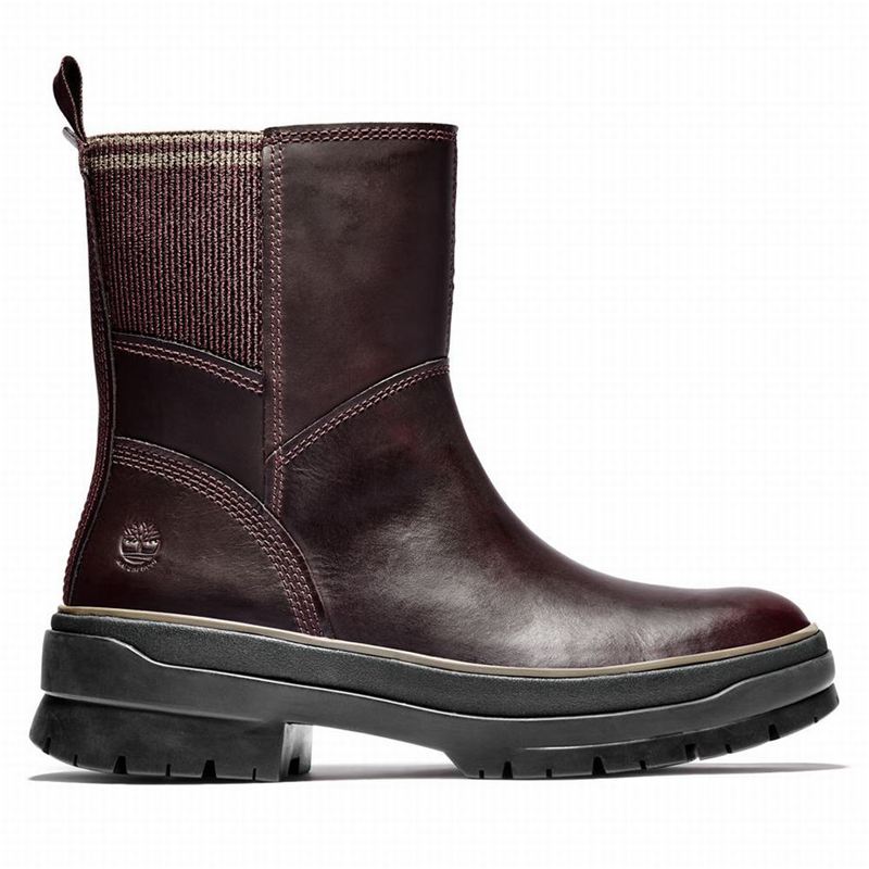 Burgundy Timberland Malynn Side-zip Boots | 76940295