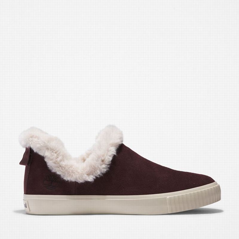 Burgundy Timberland Skyla Bay Warm-Lined Slip-Ons Winter Shoes | 65704228