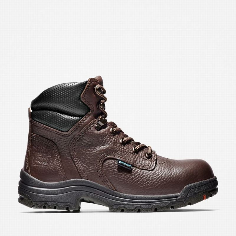 Burgundy Timberland TiTAN 6" Alloy Toe Waterproof Work Boots | 27959021