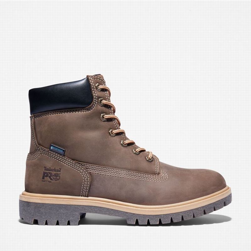 Coffee Timberland Direct Attach 6" Waterproof Work Boots | 38658393