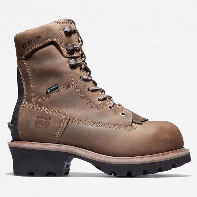 Coffee Timberland Evergreen Logger Composite Toe Waterproof Work Boots | 19975060