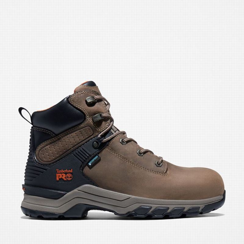 Coffee Timberland Hypercharge 6" Composite Toe Waterproof Work Boots | 81757488
