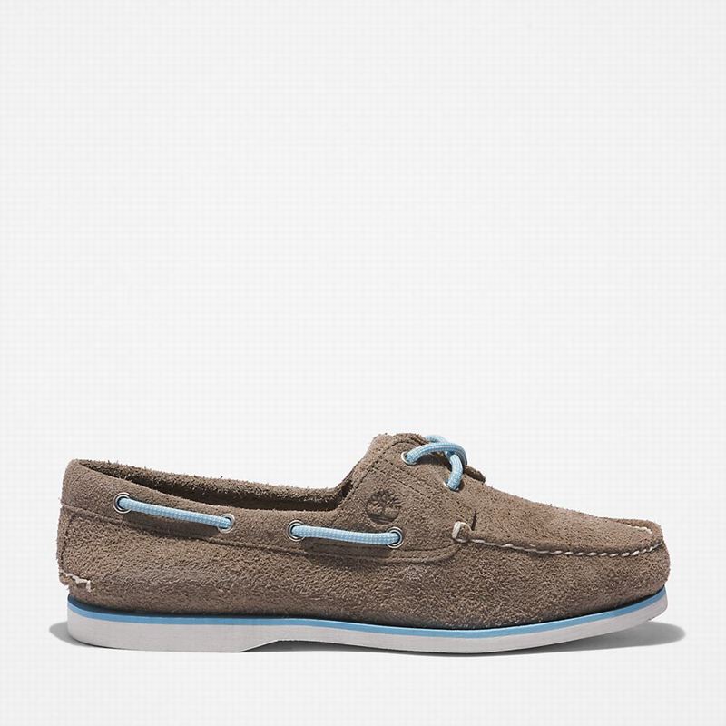 Grey Timberland 2-Eye Classic Boat Shoes | 37367413
