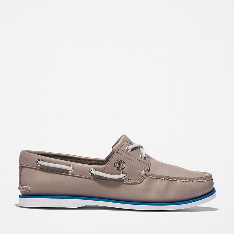 Grey Timberland 2-Eye Classic Boat Shoes | 58314847