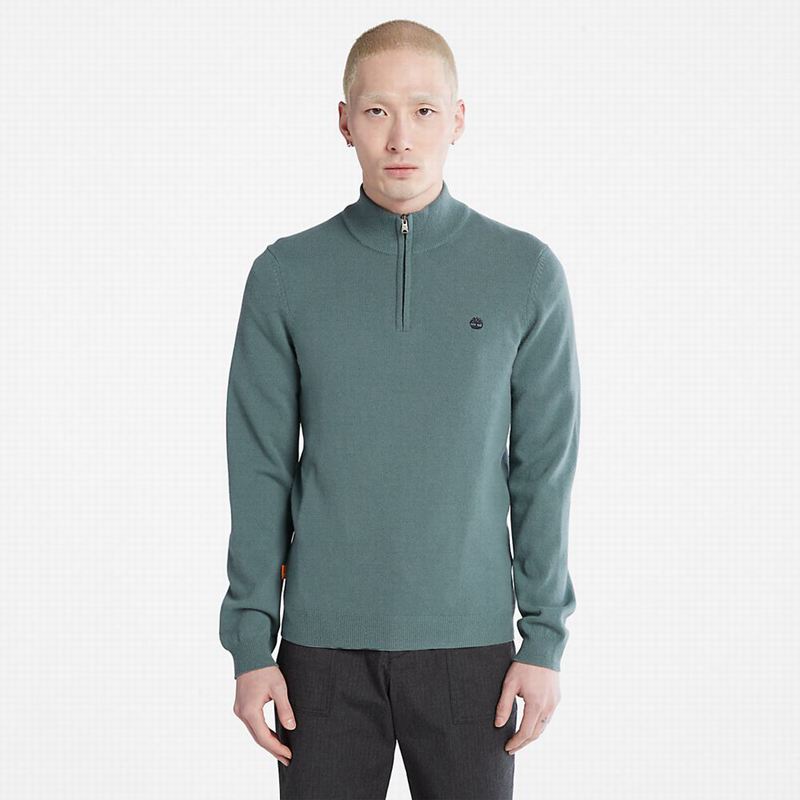 Grey Timberland Cohas Brook Zip-neck Jumpers | 95348312