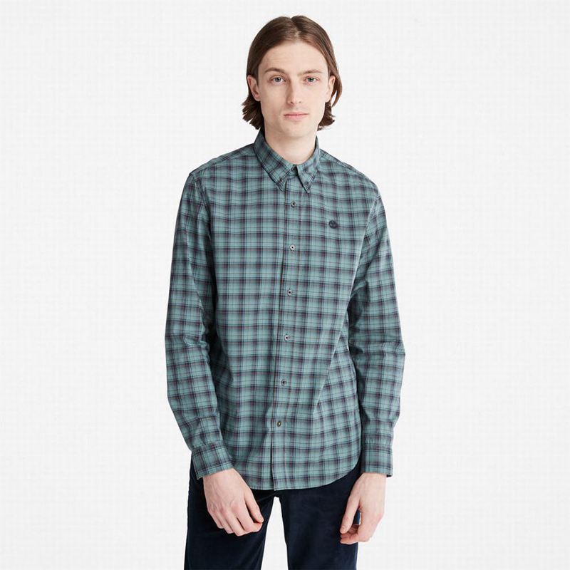 Grey Timberland Eastham River Stretch Check Shirts | 3732877
