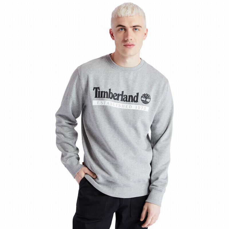Grey Timberland Established 1973 Crew Sweatshirts | 26370432
