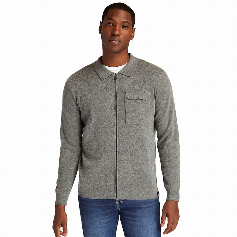 Grey Timberland Full-Zip Sweaters | 19918669