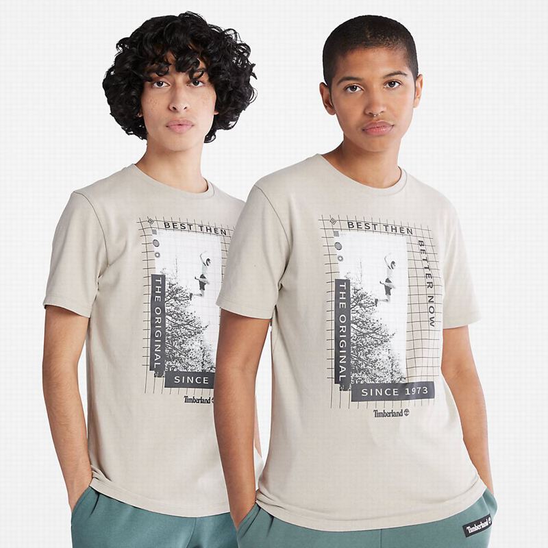 Grey Timberland Heavyweight T-Shirts | 95216527